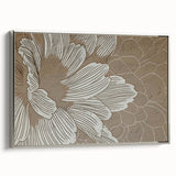 Framed canvas wall art showcasing an abstract design of strokes and lines in silver and grey hues, highlighting modern elegance and artistic flair for home decor.