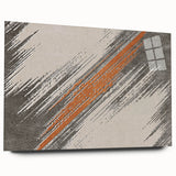 Abstract strokes and lines design wall art piece displayed in a side view, showcasing vibrant colors and a sleek acrylic glass finish, ideal for modern decor.