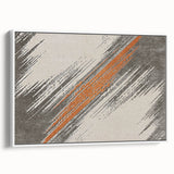 Framed canvas wall art showcasing an abstract design of colorful strokes and lines, set against a white background, ideal for modern decor.