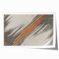 Abstract strokes and lines design in vibrant hues of blue, orange, and gold, showcasing a contemporary wall art collection rolled in a protective tube for easy display.