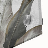 Close-up of an abstract wall art design featuring dynamic strokes and lines in vibrant colors, showcasing acrylic glass texture for a modern decor aesthetic.