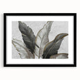 Abstract wall art featuring dynamic strokes and lines in a modern black frame, showcasing a sophisticated design ideal for contemporary decor, enhancing any room's aesthetic.