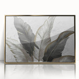 Framed wall art featuring an abstract design of golden strokes and lines on an acrylic surface, showcasing a modern aesthetic for stylish home decor.