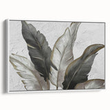 Framed canvas wall art depicting an abstract design of colorful strokes and lines, showcasing a modern aesthetic with a white frame, perfect for contemporary decor.