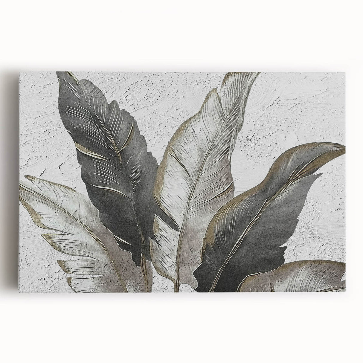 Abstract wall art featuring dynamic strokes and lines in vibrant blue and gold hues, presented on a stretched canvas, perfect for modern home decor accents.