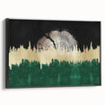 Framed canvas artwork showcasing an abstract design with bold strokes and lines in black, highlighting a modern aesthetic ideal for contemporary decor.
