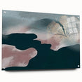Abstract wall art featuring colorful strokes and lines, displayed in an acrylic glass frame with pins, adding a modern touch to interior decor.