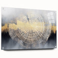 Abstract wall art featuring colorful strokes and lines, displayed in an acrylic frame with metal pins, showcasing a modern artistic design ideal for contemporary decor.