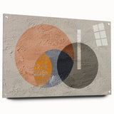 Abstract wall art featuring intricate strokes and lines in a modern design, displayed in an acrylic glass frame, side view showcasing mounting pins. Perfect for contemporary decor, enhancing any space with vibrant artistic expression.