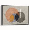 Framed canvas wall art showcasing an abstract design of colorful strokes and lines, featuring a sleek black frame, perfect for modern home decor.