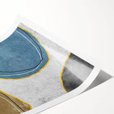 Abstract strokes and lines in vibrant colors create a modern wall art design, featuring a rolled print perfect for contemporary home decor, ideal for adding a pop of color to any room.