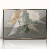 Framed wall art featuring an abstract design of colorful strokes and lines in gold, perfect for modern decor. This piece adds a vibrant touch to any room.