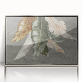 Framed abstract wall art featuring dynamic strokes and lines in silver and white, adding a modern touch to any decor. Ideal for contemporary living spaces.