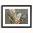 Abstract wall art featuring bold strokes and lines in a modern design, framed with a black mat, ideal for contemporary home decor. Perfect for adding a stylish touch to any living space or office environment.