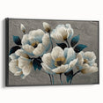 Framed canvas wall art showcasing an abstract design of vibrant strokes and lines in a modern aesthetic. The piece features a sleek black frame, enhancing its contemporary appeal for stylish home décor.
