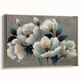 Framed canvas wall art showcasing an abstract design of gold strokes and lines, offering a modern aesthetic with a sleek profile, perfect for contemporary decor.
