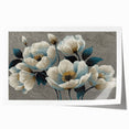 Abstract wall art print showcasing dynamic strokes and lines in vibrant hues of blue, orange, and yellow, perfect for modern home decor and artistic spaces.