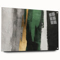 Abstract wall art featuring a vibrant composition of colorful strokes and lines, displayed in a sleek acrylic frame with visible mounting pins, perfect for modern decor.