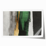Abstract wall art print showcasing vibrant strokes and lines in shades of blue, orange, and yellow, perfect for modern home decor or office spaces.