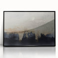 Framed wall art showcasing a modern abstract design with bold strokes and lines in black and white, perfect for contemporary home decor.