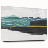 Abstract wall art featuring a collection of colorful strokes and lines on acrylic glass, showcasing a modern design. Ideal for contemporary home decor, this piece adds a vibrant touch to any space.