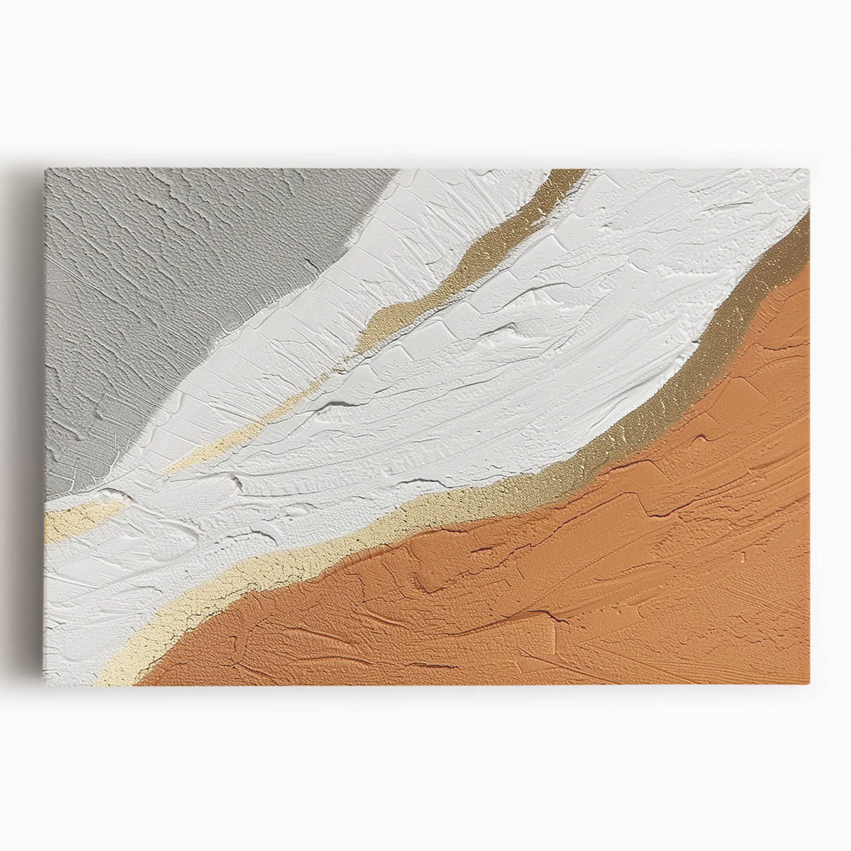 Abstract wall art canvas featuring vibrant strokes and lines in shades of blue, orange, and green, designed to enhance modern interior decor with a contemporary aesthetic.