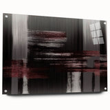 Abstract wall art showcasing vibrant strokes and lines in bold colors, displayed in a sleek acrylic frame, ideal for modern home decor. This piece adds a contemporary touch to any space.