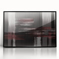 Framed wall art piece showcasing an abstract design with colorful strokes and lines, featuring a sleek black frame, ideal for modern home decor.