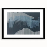 Abstract wall art design featuring colorful strokes and lines in a modern style, framed with a sleek black mat, perfect for contemporary home decor.