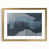Abstract wall art featuring dynamic strokes and lines in a contemporary design, framed with a gold finish, ideal for modern home decor.