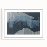 Abstract wall art featuring colorful strokes and lines in a modern design, framed with a white mat, ideal for contemporary home decor. Perfect for adding a vibrant touch to any room.