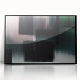 Framed acrylic wall art featuring abstract strokes and lines in a modern design, showcased in a sleek black frame, ideal for contemporary home decor.