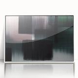 Framed wall art featuring an abstract design of colorful strokes and lines, elegantly displayed in a white frame, ideal for modern home decor.