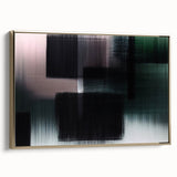 Framed canvas wall art featuring an abstract design of golden strokes and lines, showcasing a modern aesthetic, ideal for contemporary home decor.
