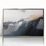 Framed acrylic wall art featuring an abstract design of colorful strokes and lines in silver, adding a modern touch to any interior decor setting. Ideal for enhancing contemporary spaces.