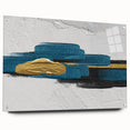 Abstract strokes and lines design wall art collection in acrylic glass, showcasing vibrant colors and intricate patterns; ideal for contemporary decor and artistic spaces.