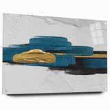 Abstract strokes and lines design wall art collection in acrylic glass, showcasing vibrant colors and intricate patterns; ideal for contemporary decor and artistic spaces.