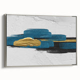 Framed canvas wall art showcasing an abstract design of colorful strokes and lines, featuring a sleek silver frame that enhances modern decor aesthetics.