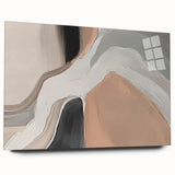 Abstract strokes and lines create a vibrant wall art piece, displayed in an acrylic glass frame, showcasing a modern design ideal for contemporary interiors.