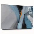 Abstract wall art design featuring colorful strokes and lines, displayed in a sleek acrylic glass frame, showcasing vibrant hues and modern aesthetic for contemporary decor.