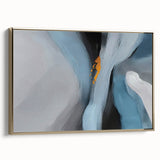 Framed canvas wall art showcasing an abstract design of gold strokes and lines, elegantly displayed in a modern setting to enhance any decor.