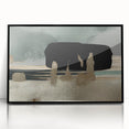 Framed wall art featuring an abstract design of colorful strokes and lines in a modern black frame, ideal for enhancing contemporary home decor.