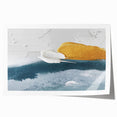Abstract strokes and lines in vibrant colors form a contemporary wall art print, showcasing an artistic blend of blues, yellows, and reds for modern decor.