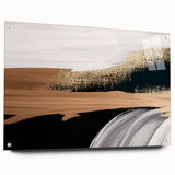 Abstract wall art design showcasing vibrant strokes and lines in a modern aesthetic, displayed in acrylic glass with visible pins, ideal for contemporary decor.
