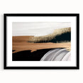 Abstract wall art featuring bold strokes and lines in a modern design, framed with a black matte finish, perfect for contemporary home decor.