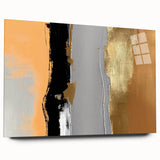 Abstract wall art design showcasing vibrant strokes and lines in an acrylic glass frame, highlighting a modern aesthetic suitable for contemporary decor.
