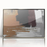 Framed wall art featuring an abstract design of colorful strokes and lines in silver acrylic, perfect for modern decor. Ideal for enhancing contemporary interiors.