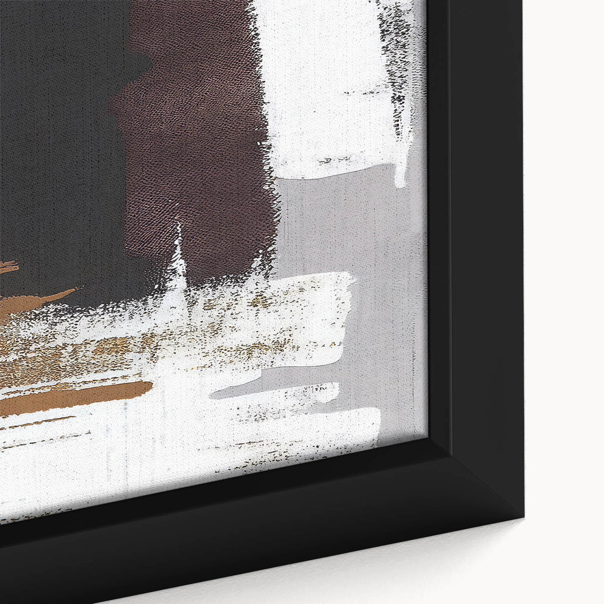 Framed canvas wall art showcasing an abstract design of colorful strokes and lines, emphasizing vibrant hues of blue, orange, and yellow, perfect for modern decor.