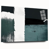 Abstract wall art featuring colorful strokes and lines, displayed in a sleek acrylic frame, showcasing a modern design ideal for contemporary home decor.