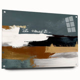 Abstract wall art featuring vibrant strokes and lines in a modern design, displayed in a stylish acrylic frame, emphasizing contemporary decor aesthetics.